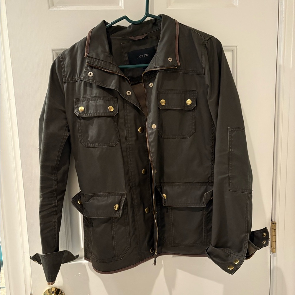 J. Crew Olive Military Jacket with Gold Buttons